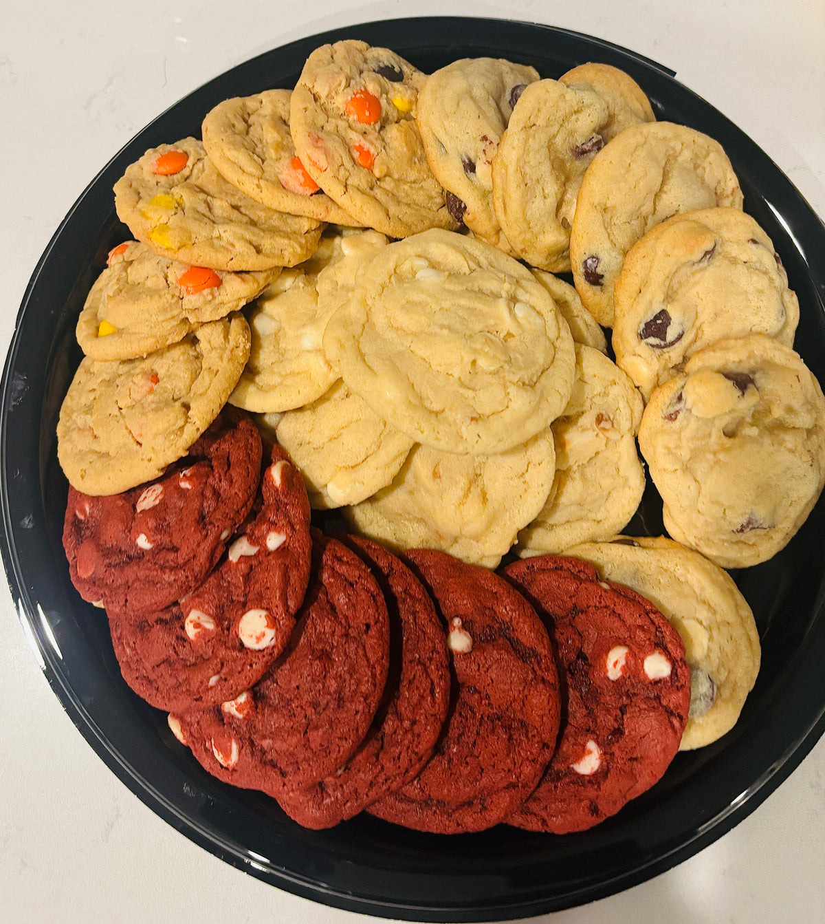 Tray of assorted cookies